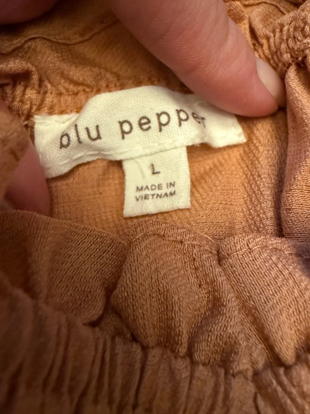Blu Pepper Ruffled Smocked Maxi Dress - Muted Orange - Picture 2 of 8